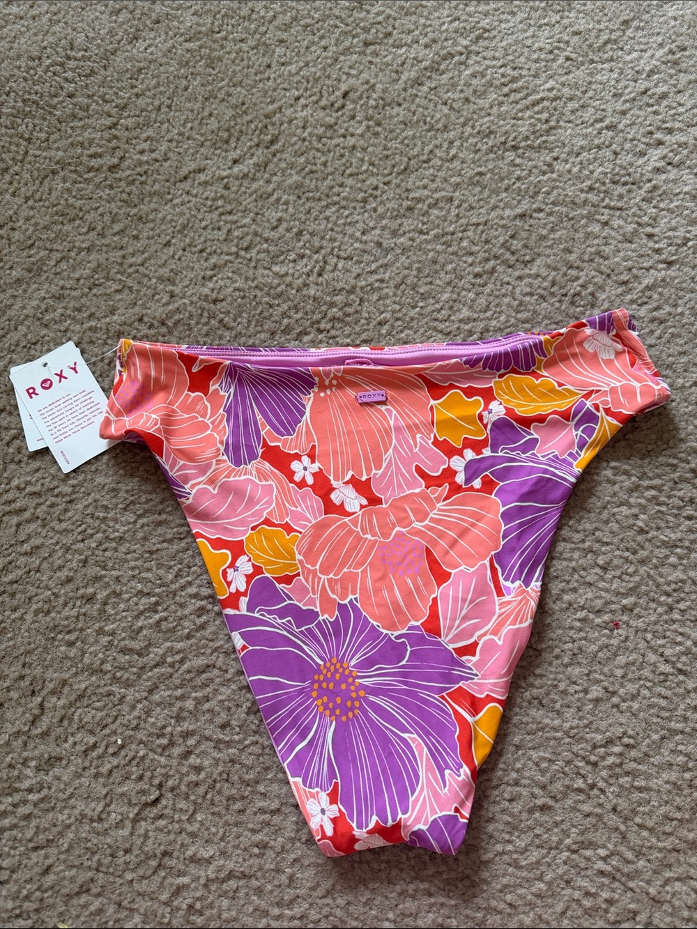 Roxy Bell Bottom Blooms High Waisted Bikini Bottom - Picture 2 of 4